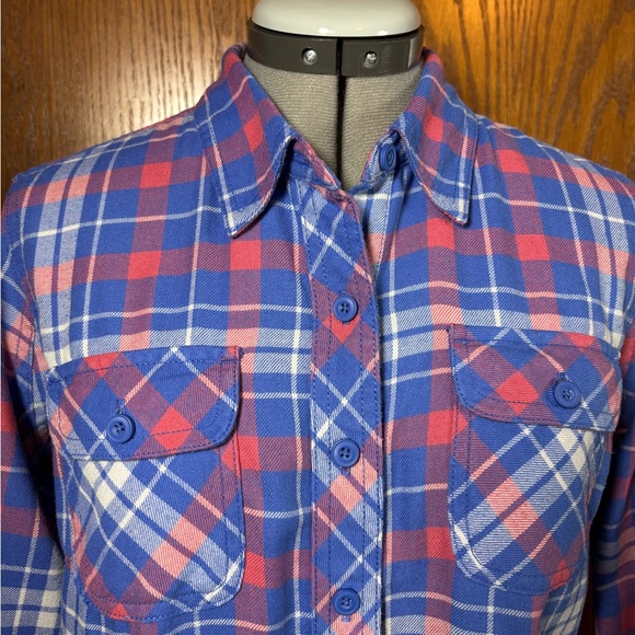 Duluth Trading Co women’s Blue and Red Plaid Shirt - small - Picture 2 of 11